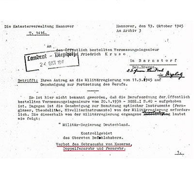 Genehmigung 1945